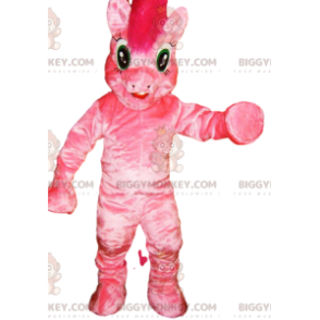 BIGGYMONKEY™ mascot costume of pink pony with crazy mane –