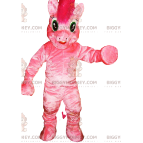 Στολή μασκότ BIGGYMONKEY™ από ροζ πόνι με τρελή χαίτη -
