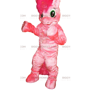 BIGGYMONKEY™ maskotkostume af pink pony med skør manke -