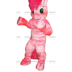 BIGGYMONKEY™ costume mascotte di pony rosa con criniera pazza -