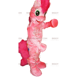 BIGGYMONKEY™ mascot costume of pink pony with crazy mane –