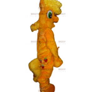 BIGGYMONKEY™ mascot costume of yellow pony with crazy mane -