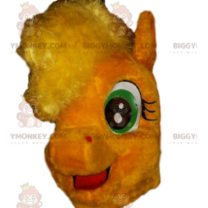 BIGGYMONKEY™ Maskottchenkostüm aus gelbem Pony mit verrückter