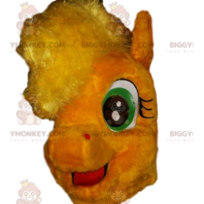 Costume de mascotte BIGGYMONKEY™ de poney jaune avec sa