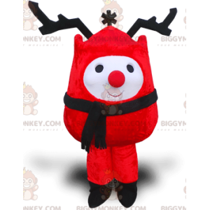 Disfraz de mascota BIGGYMONKEY™ Muñeco de nieve rojo con