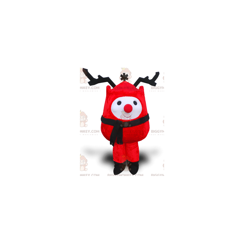 Costume de mascotte BIGGYMONKEY™ de bonhomme de neige rouge