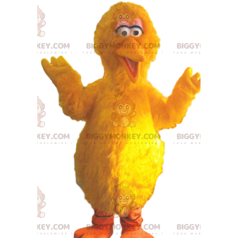 Traje da mascote do pato amarelo BIGGYMONKEY™. traje de pato