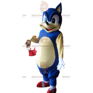 BIGGYMONKEY™ mascottekostuum van Sonic, Sega's beroemde blauwe