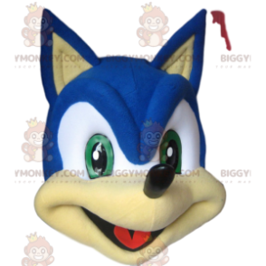 BIGGYMONKEY™ maskotdräkt av Sonic, Segas berömda blå igelkott -