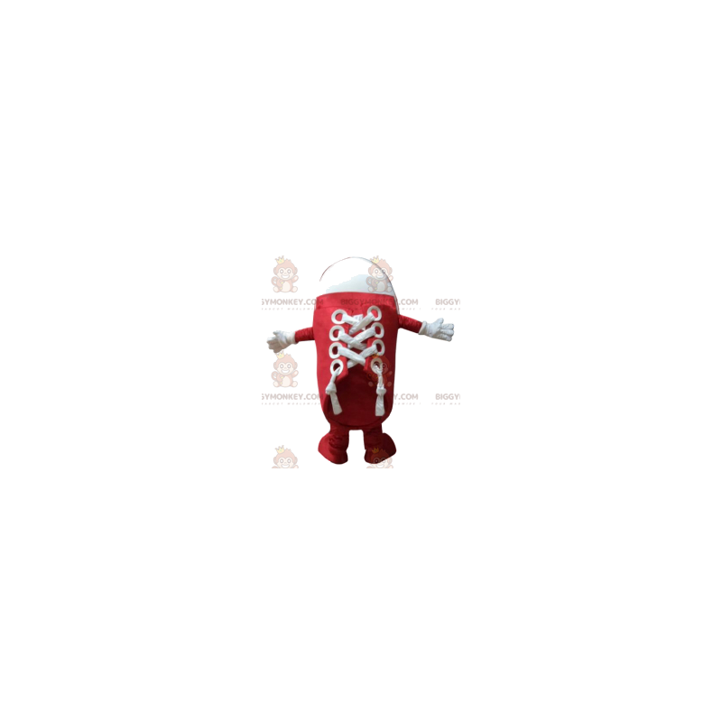 BIGGYMONKEY™ mascot costume of red and white shoes. shoe suit –