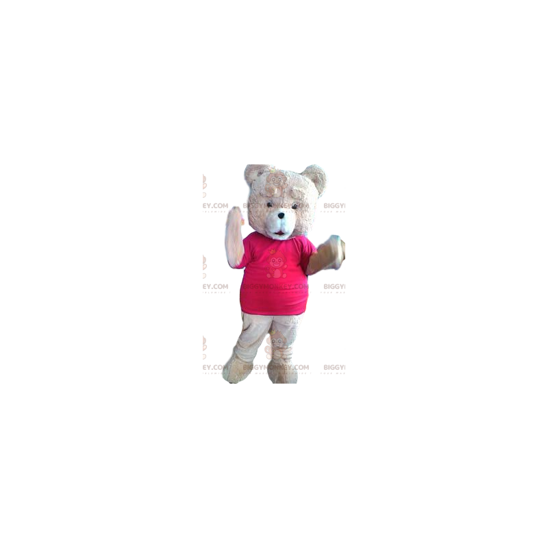 Pink Bear BIGGYMONKEY™ Mascot Costume with Fuchsia Jersey -
