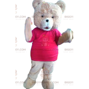 Στολή μασκότ Pink Bear BIGGYMONKEY™ με φούξια φανέλα -