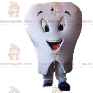 Hvid tand BIGGYMONKEY™ maskotkostume med tandbørste -