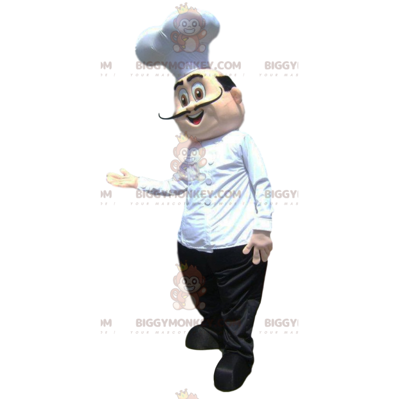 Chef BIGGYMONKEY™ Mascot Costume with Big Mustaches -