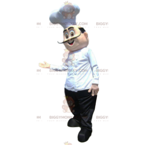 Chef-kok BIGGYMONKEY™ mascottekostuum met grote snorren -
