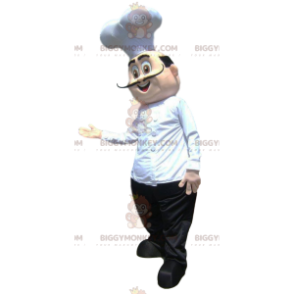 Costume da mascotte da chef BIGGYMONKEY™ con grandi baffi -