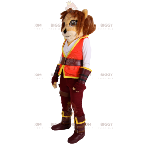 Costume de mascotte BIGGYMONKEY™ de féline en tenue de