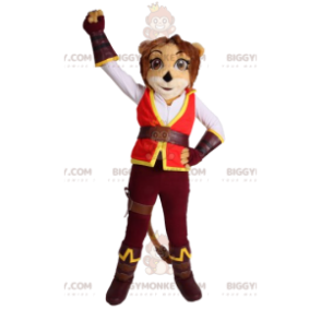 Costume de mascotte BIGGYMONKEY™ de féline en tenue de