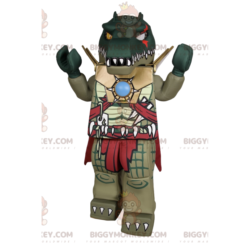 Traje de mascote BIGGYMONKEY™ de dinossauro super feroz.