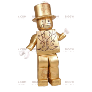 BIGGYMONKEY™ playmobil maskotkostume af mand i gyldent kostume