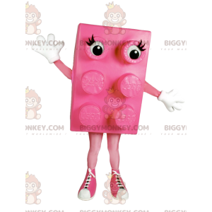 Fantasia de mascote Pink Block BIGGYMONKEY™ com sapatos bonitos