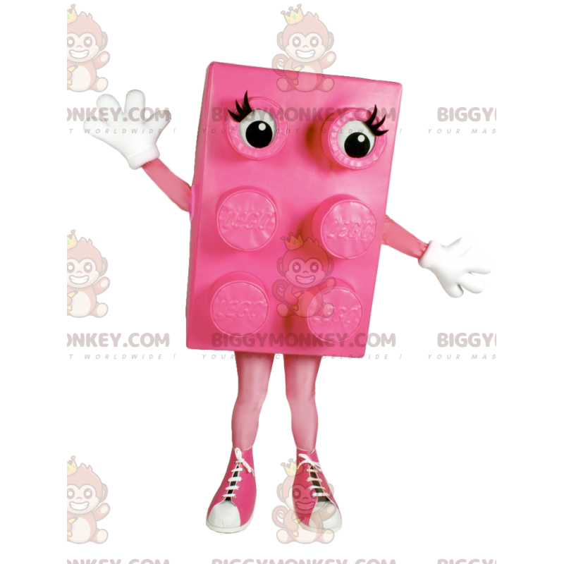 Pink Block BIGGYMONKEY™ Mascot Costume with Nice Shoes –
