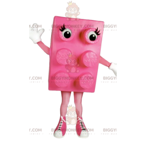 Pink Block BIGGYMONKEY™ maskotkostume med flotte sko -