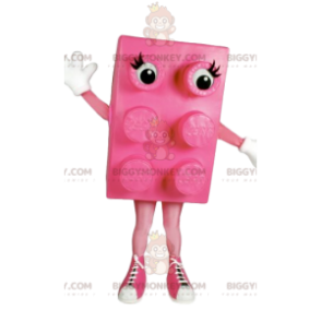 Fantasia de mascote Pink Block BIGGYMONKEY™ com sapatos bonitos