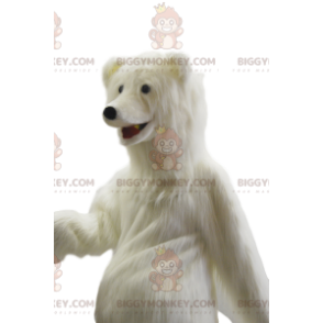 Very cheerful polar bear BIGGYMONKEY™ mascot costume. White