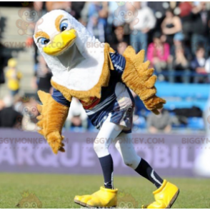 BIGGYMONKEY™ Brun Hvid og Gul Eagle Bird Mascot Kostume -