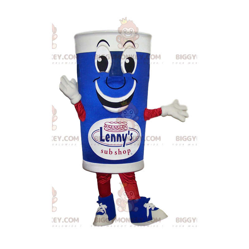 Costume de mascotte BIGGYMONKEY™ de verre bleu et blanc