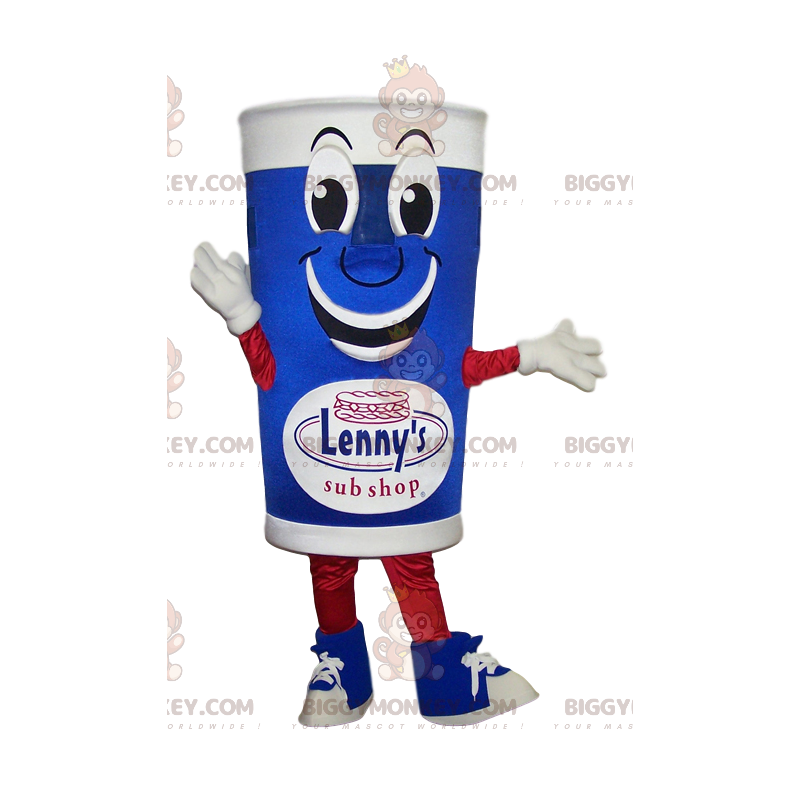 Smiling Blue and White Glass BIGGYMONKEY™ Mascot Costume -