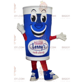 Costume de mascotte BIGGYMONKEY™ de verre bleu et blanc