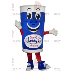 Smiling Blue and White Glass BIGGYMONKEY™ Mascot Costume –