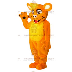 Costume de mascotte BIGGYMONKEY™ de lionceau orange. Costume de