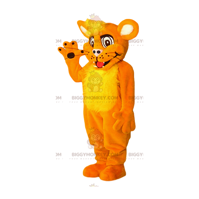 Orange lejonunge BIGGYMONKEY™ maskotdräkt. lejonunge kostym -