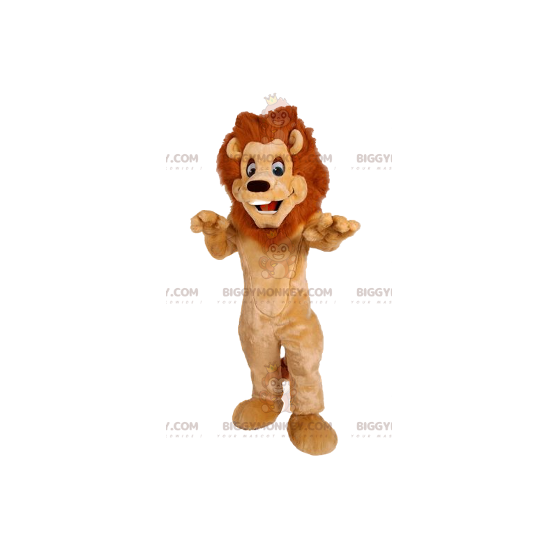 Lion BIGGYMONKEY™ maskotkostume med en smuk manke. løve kostume