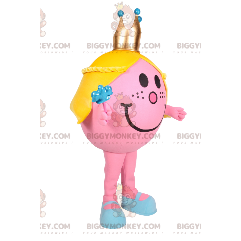 BIGGYMONKEY™ Costume da mascotte Bambina rotonda rosa con