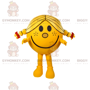 BIGGYMONKEY™ rond geel mascottekostuum voor kleine meisjes met