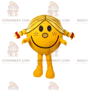 BIGGYMONKEY™ Little Girl Round Yellow Mascot Costume With Cute