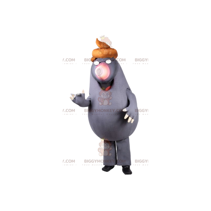 Costume de mascotte BIGGYMONKEY™ de taupe grise avec un joli