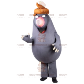 Costume de mascotte BIGGYMONKEY™ de taupe grise avec un joli