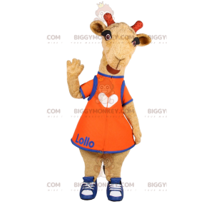 Costume da mascotte della piccola giraffa BIGGYMONKEY™ con