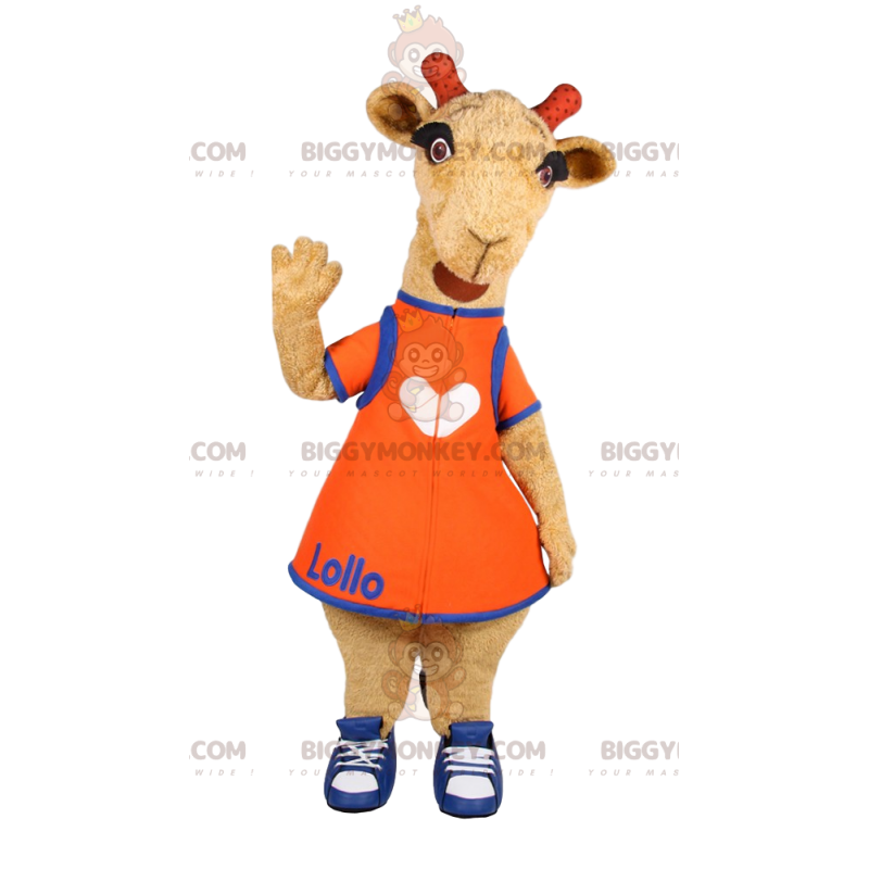 Costume da mascotte della piccola giraffa BIGGYMONKEY™ con