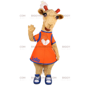 Costume da mascotte della piccola giraffa BIGGYMONKEY™ con