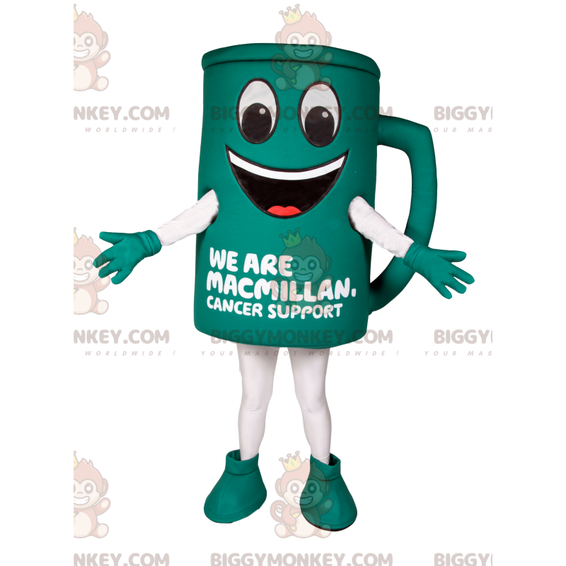 Green Coffee Mug BIGGYMONKEY™ Mascot Costume. Coffee cup