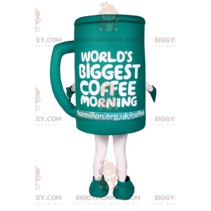 Green Coffee Mug BIGGYMONKEY™ Mascot Costume. Coffee cup