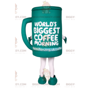 Caneca de café verde Traje da mascote de BIGGYMONKEY™. traje de