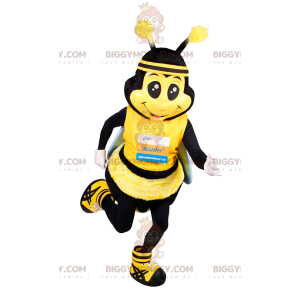 Bee BIGGYMONKEY™ mascottekostuum in sportkleding. bijenkostuum