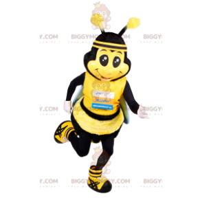 Στολή μασκότ Bee BIGGYMONKEY™ με αθλητικά ρούχα. στολή μέλισσας